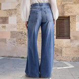 Jeans Vintage de Cintura Alta y Pierna Ancha