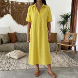 Vestido Lino Shirt Midi