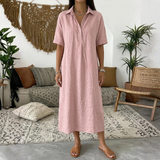 Vestido Lino Shirt Midi