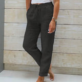 Pantalón Cagliari™ de Lino de Algodón con Cintura Ajustable