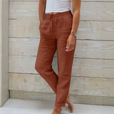 Pantalón Cagliari™ de Lino de Algodón con Cintura Ajustable