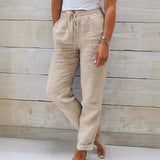 Pantalón Cagliari™ de Lino de Algodón con Cintura Ajustable