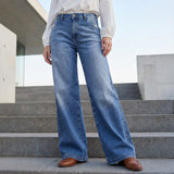 Jeans Vintage de Cintura Alta y Pierna Ancha