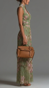 Inés | Mono plisado de gasa floral